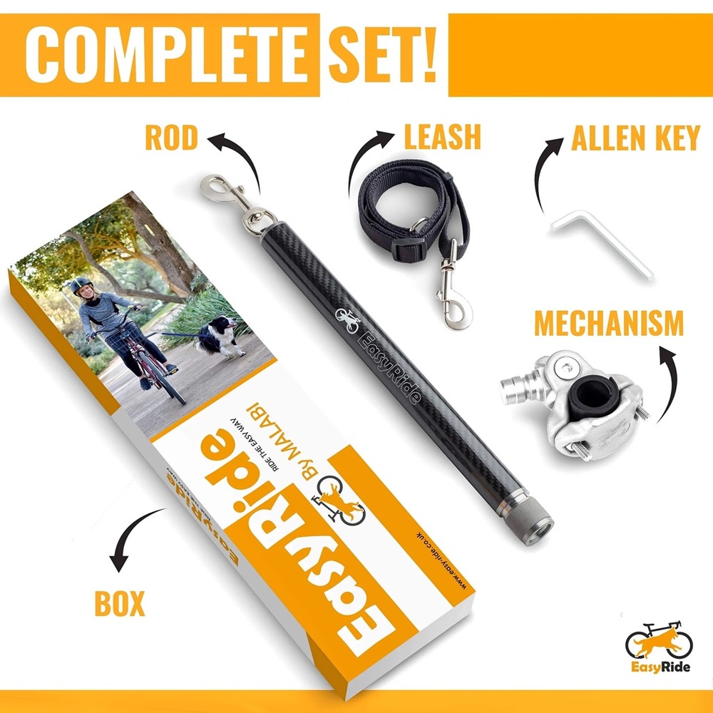 dog adjustable leash carbon fiber puppy leash - Easy Ride by Malabi bike leash